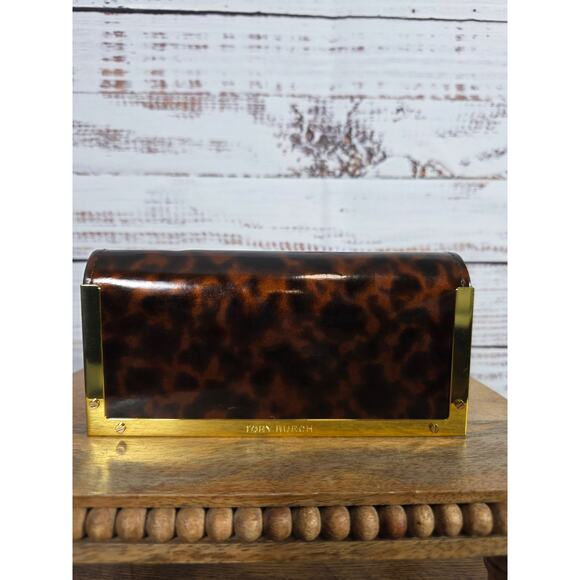 Authentic Tory Burch Tortoise Shell Hard Sunglasses Case w/dust bag - Picture 1 of 8